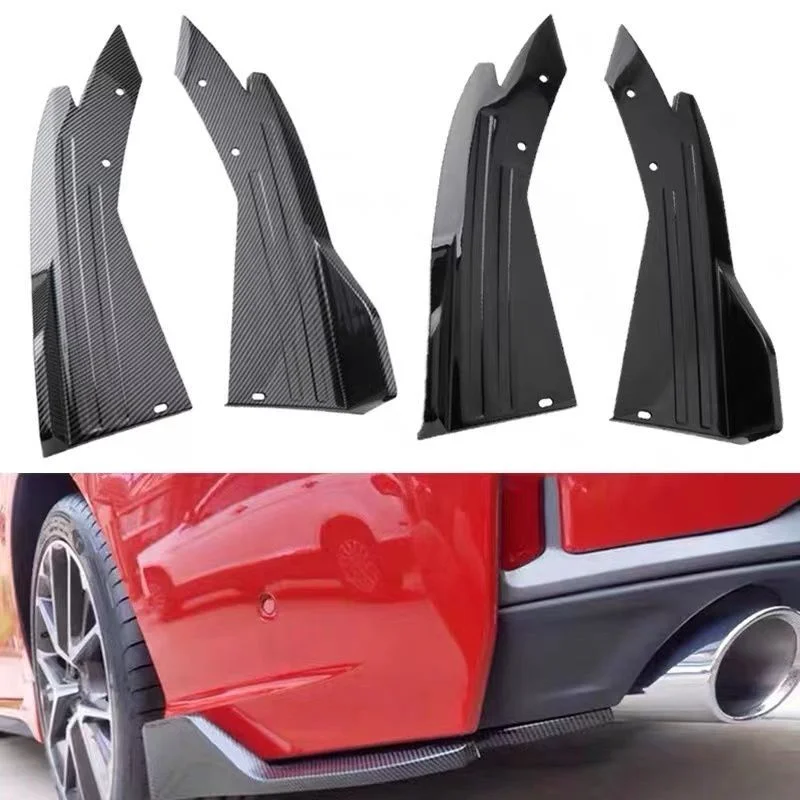 

Car Universal Wind Knife Refitted Front Shovel Carbon Fiber Pattern Spoiler Sticker Rear Corner Wrap Wing Exterior Decoration