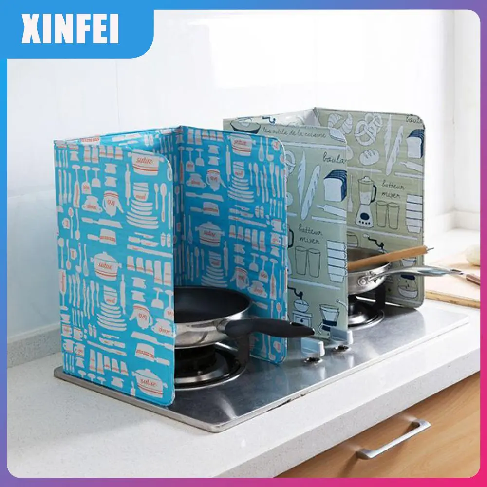 

Oil-proof Oil Baffle Creative Printed Oil Baffle Board Kitchen Large Heat Insulation Oil-proof Aluminum Foil Baffle Splash-proof
