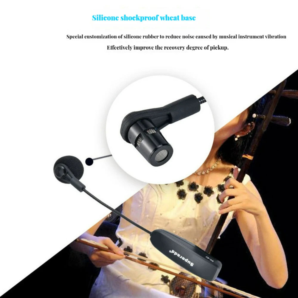 

Wireless Instrument Microphone Receiver Transmitter Stage Performance Sound Pickup for Horn Trumpet Clarinet Erhu Musical