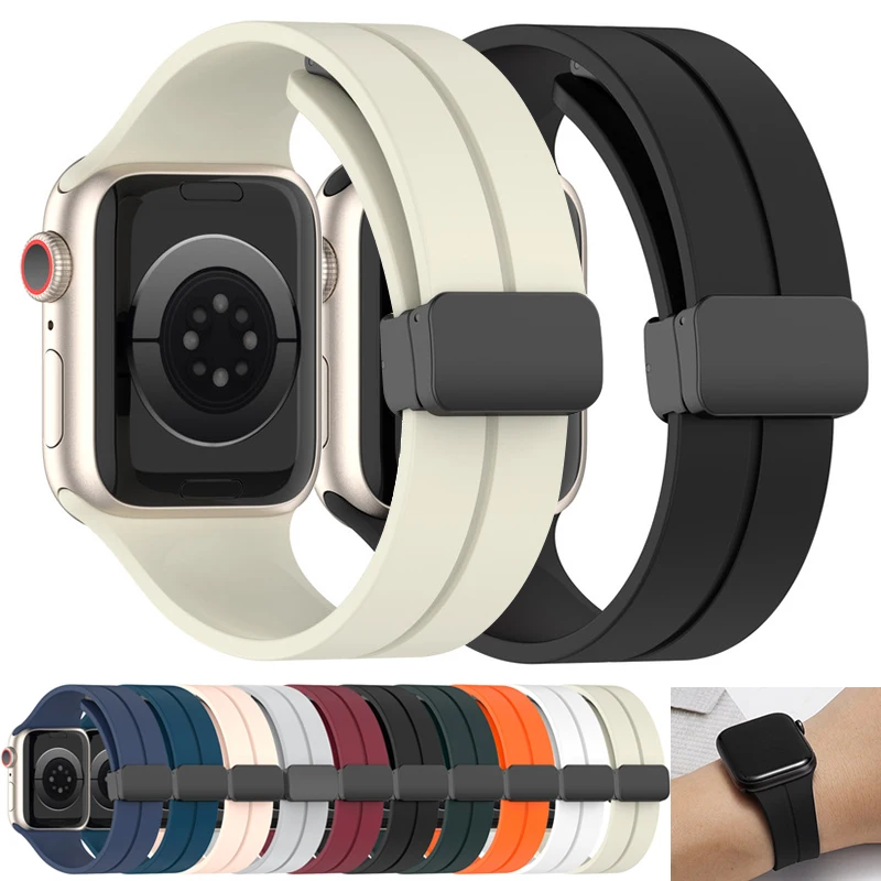 

Silicone Strap For Apple watch band 45mm 44mm 41mm 40mm 42mm 38mm 45 44 mm Bracelet correa iWatch Series 7 se 6 5 3 8 ultra 49mm