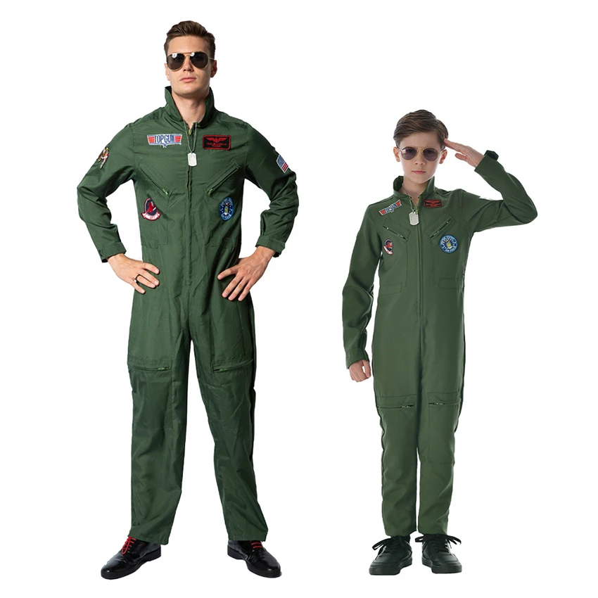 

Костюмы американского пилота для косплея, аниме, костюмы на Хэллоуин для детей, мужская униформа авиатора, ВВС, пилота, комбинезоны, карнавальные костюмы, одежда