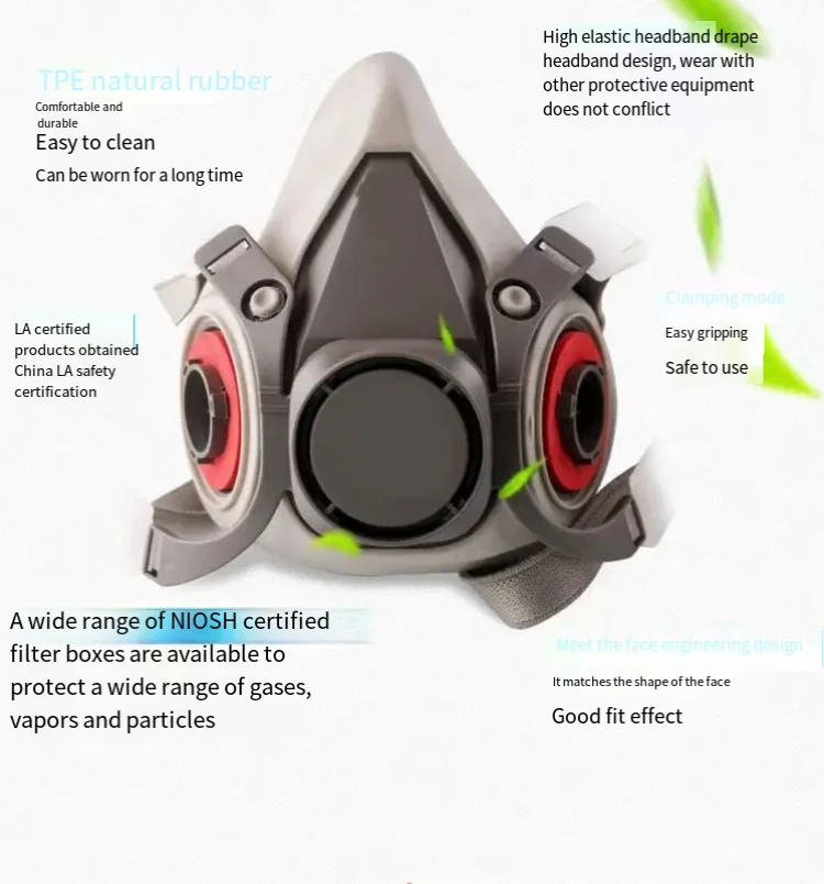 Полумаска-респиратор 6200 Для Защиты От Пыли И Газа Промышленное Распыление Краски