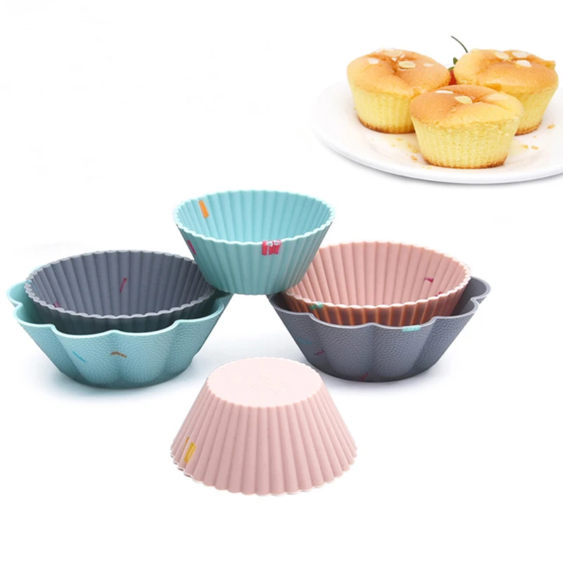 

6pcs Beautiful and practical Silicone Cake Mold Muffin Cupcake Baking DIY Making Mold Household Making Accessories