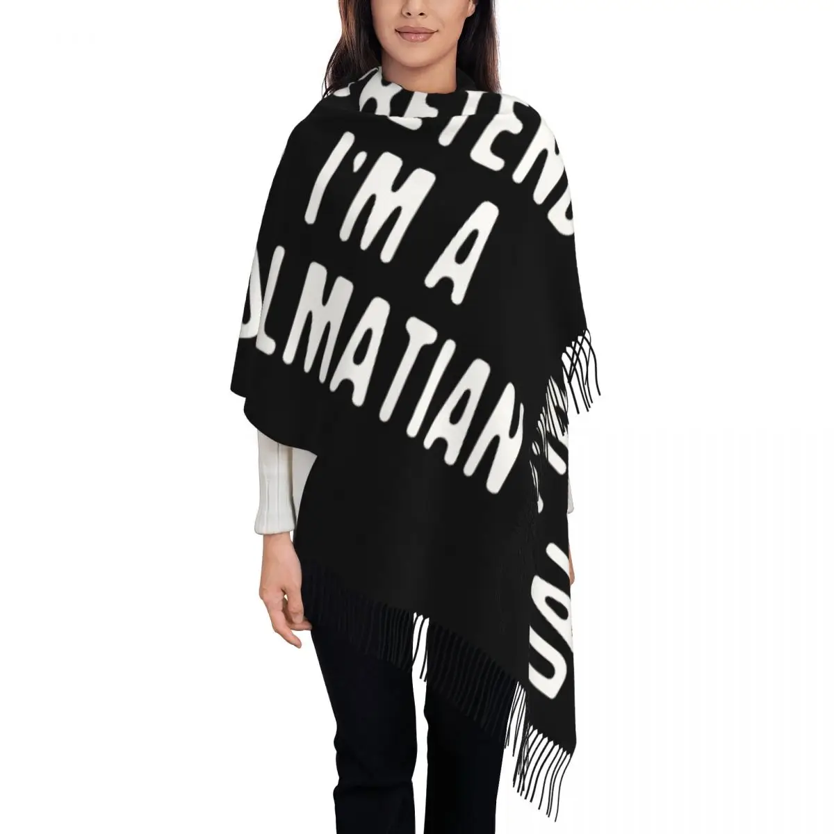 Женский шарф с кисточкой ролевая я далматинская большая супер мягкая шаль