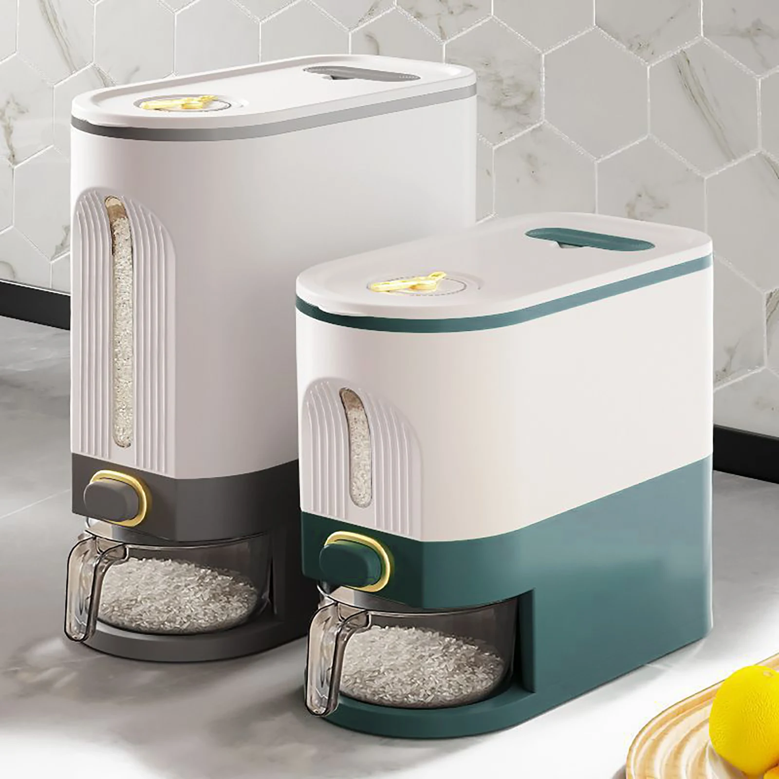 

Kitchen Rice Storage Box Sealed Rice Dispenser Large Capacity Grain Storage Jar Bucket Pet Food Container Kitchen Organizer Box