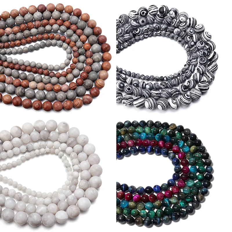 

1String Colorful Natural Stone Beads Grain/Plating AB Tigereye Stone Beads For DIY Bracelats Necklaces Jewelry Making Wholesale
