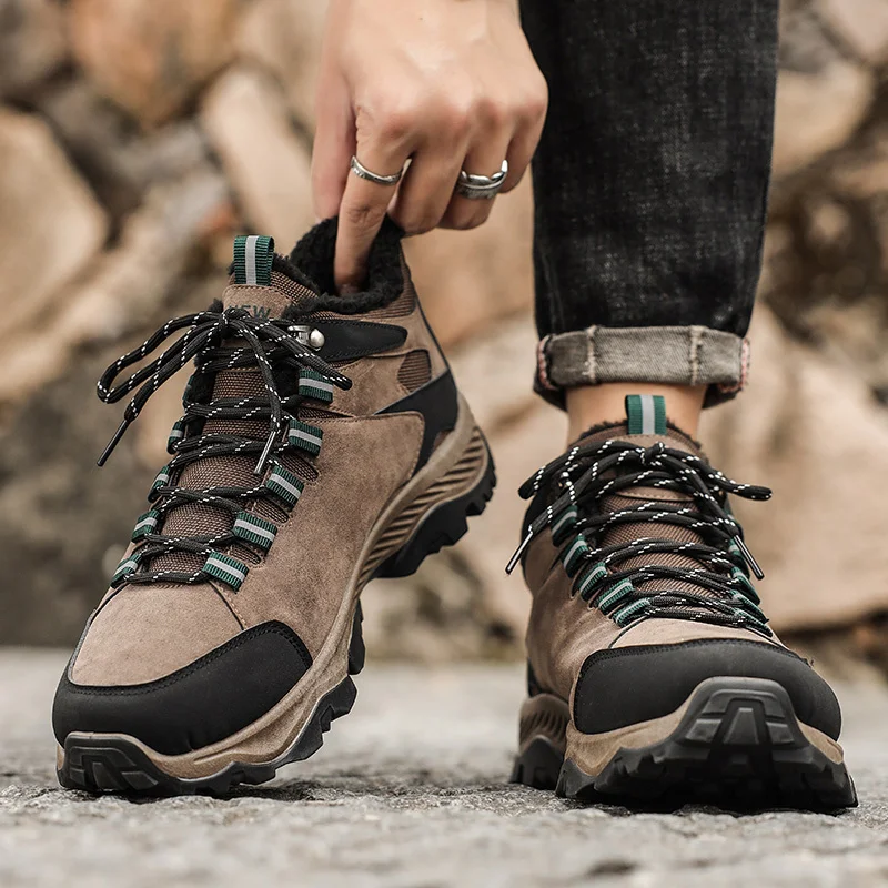 Xiaomi SALUDAS Men Winter Sneakers Hiking Shoes Outdoor Fur Warm Waterproof Military Boots Hunting Boots Running Sneakers Male