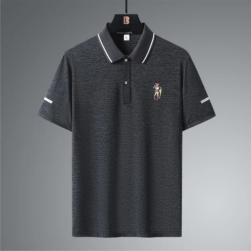 2023 New Summer Embroidered Polo Shirt Casual Business Short Sleeve T-shirt Golf Men's Clothing Large 6XL 7XL