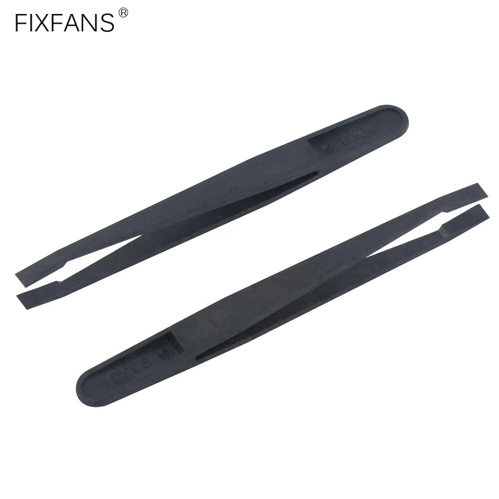 

2 шт. 93301 черный антистатический пластиковый пинцет с наклонным плоским наконечником для лабораторных работ, ремонта электроники, ручные инструменты «сделай сам»