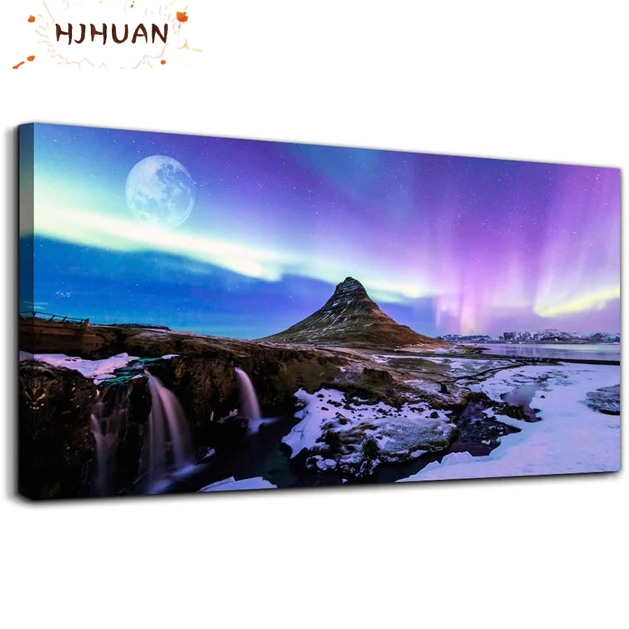 

5D DIY northern lights landscape AB Diamond Painting Full Square round diamond Home Decoration Embroidery Handcraft Art Kits