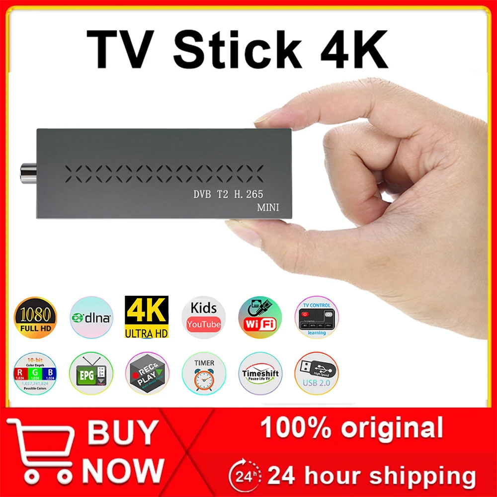 Цифровой ТВ-тюнер DVB-T2mini HD H.265 DVB T2 Италия Россия H265 HEVC декодер формата спутниковый