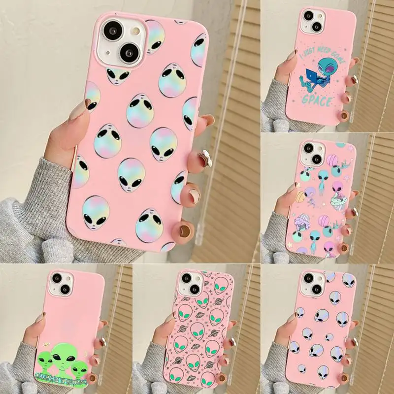 

Aesthetics Cartoon Alien Space Phone Case For Iphone 7 8 Plus X Xr Xs 11 12 13 Se2020 Mini Mobile Iphones 14 Pro Max Case