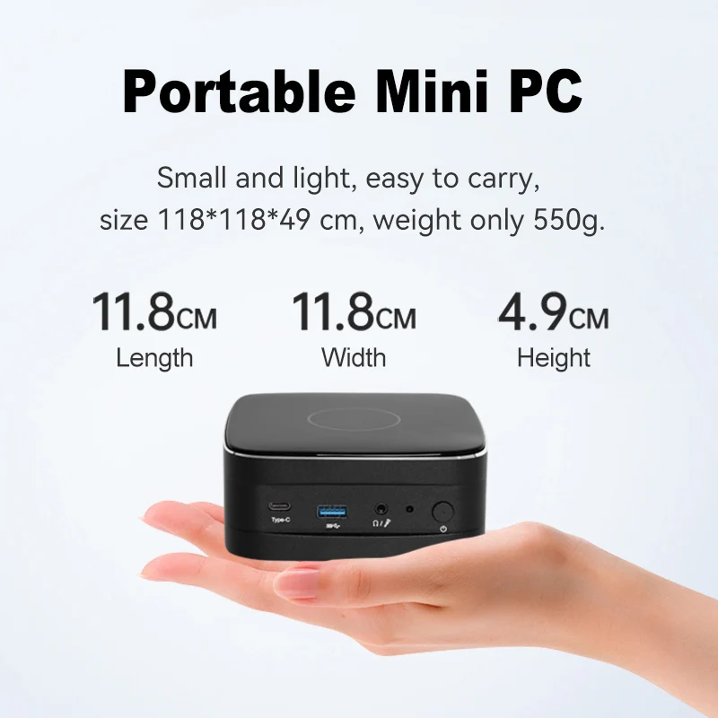 Офисный мини-ПК Intel Core i7 10510U, процессор 16 Гб DDR4 512 Гб SSD, двухдиапазонный Wi-Fi, Windows 11, 4K, 60 Гц, TYPE-C Thunderblot3 IR