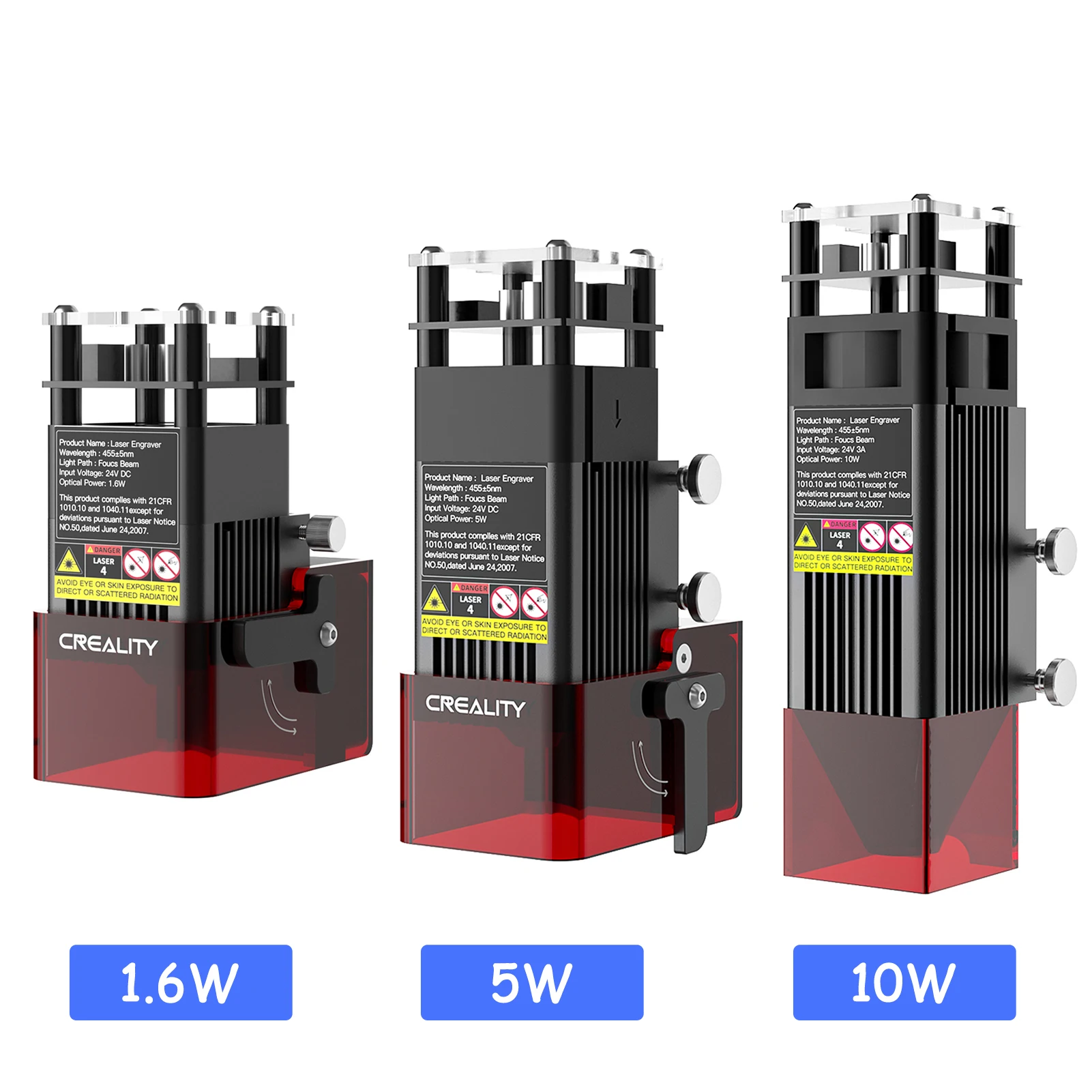 

Creality 10W/5W/1.6W 3D Printer Laser Engraving Module Compatible with Ender-2 Pro/Ender-3 V2/Ender-3/Ender-3 Pro/ Ender-3 S1