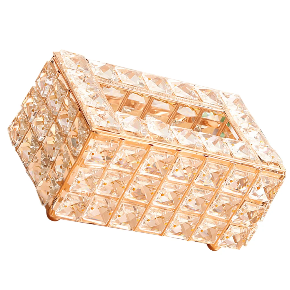 

Crystal Paper Box Facial Tissues Napkin Decorative Holder Multifunctional Home Desktop Trendy Cover Rectangular Holders