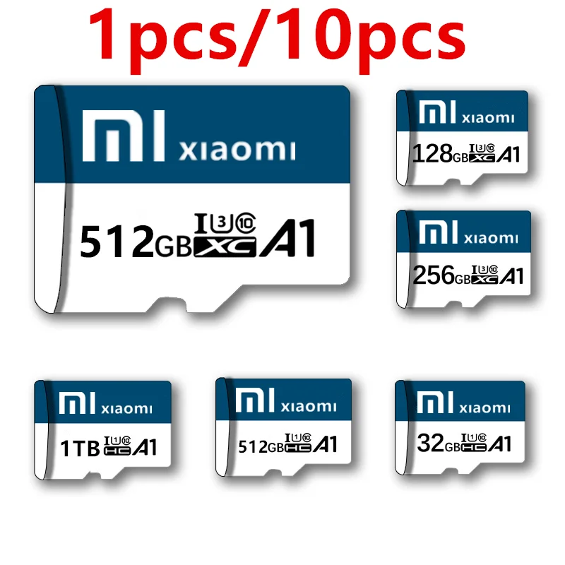 

XIAOMI новая популярная высокоскоростная карта памяти Micro Sd A1 Tf карта класса 10 SDHC карта 256 ГБ/512 ГБ/ТБ карта памяти большой емкости Быстрая доста...