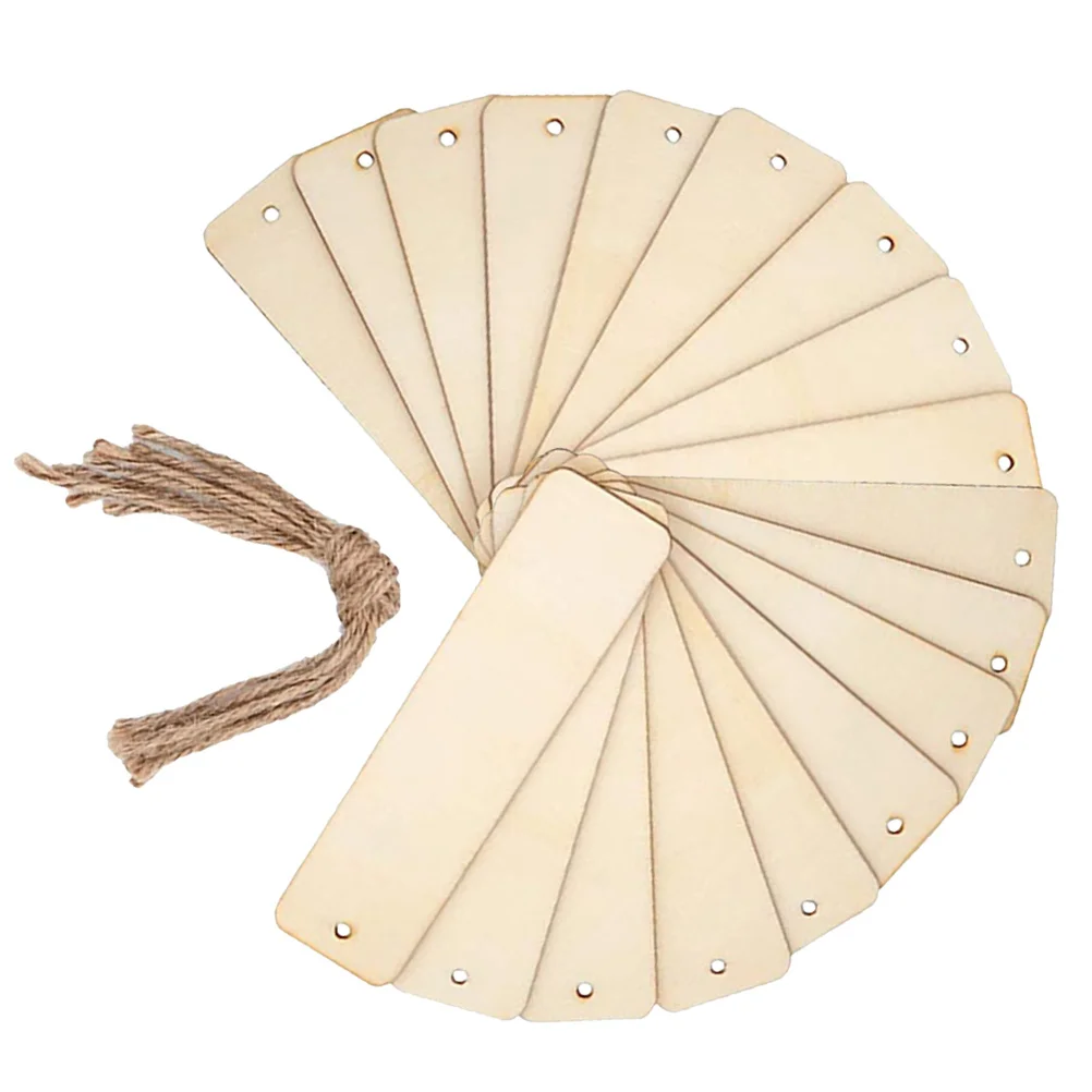 

36 Pcs Blank Bookmark Premium Page Marker DIY Tabs Wooden Chic Tags Self Made Hanging