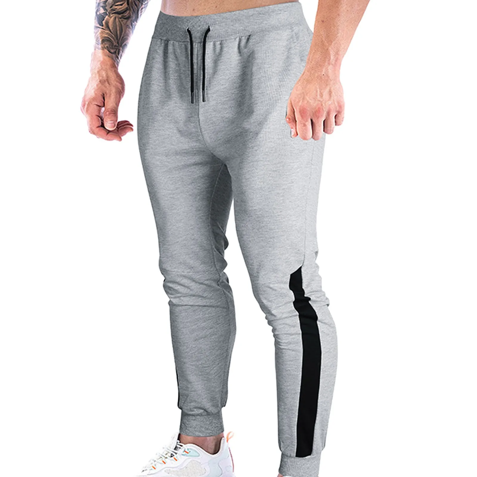 

Mens Pants Slim Fit Athletic Mens Sweatpants With Pockets Yoga Joggers Mid-waist Casual Men's pants