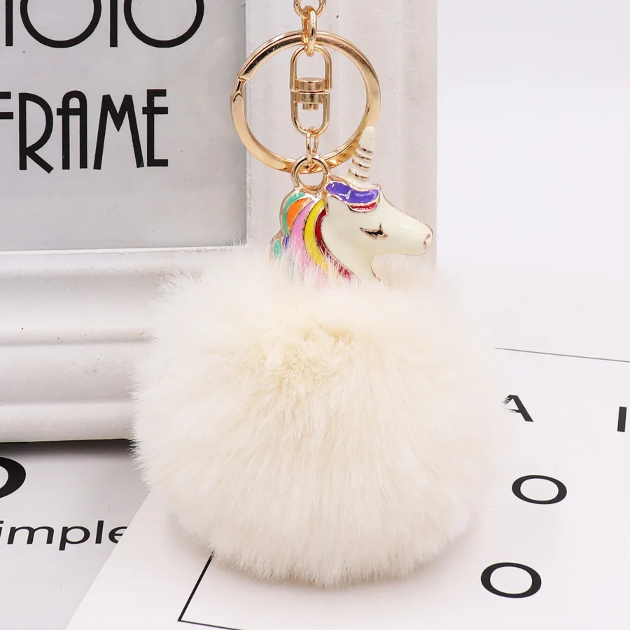 New Mini Kawaii Plush Cute Fur Ball keychain Soft Toys Fashion Kids Dolls pompom fluffy Charm Baby For Girls Women gift | Игрушки и