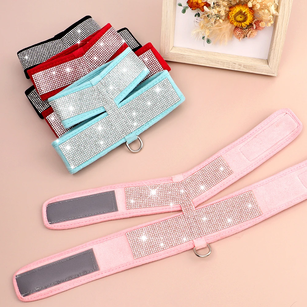 

Soft Suede Leather Cat Harness Bling Rhinestone Puppy Cat Harnesses Vest Adjustable Pet Clothes Vests For Small Medium Dogs Cats