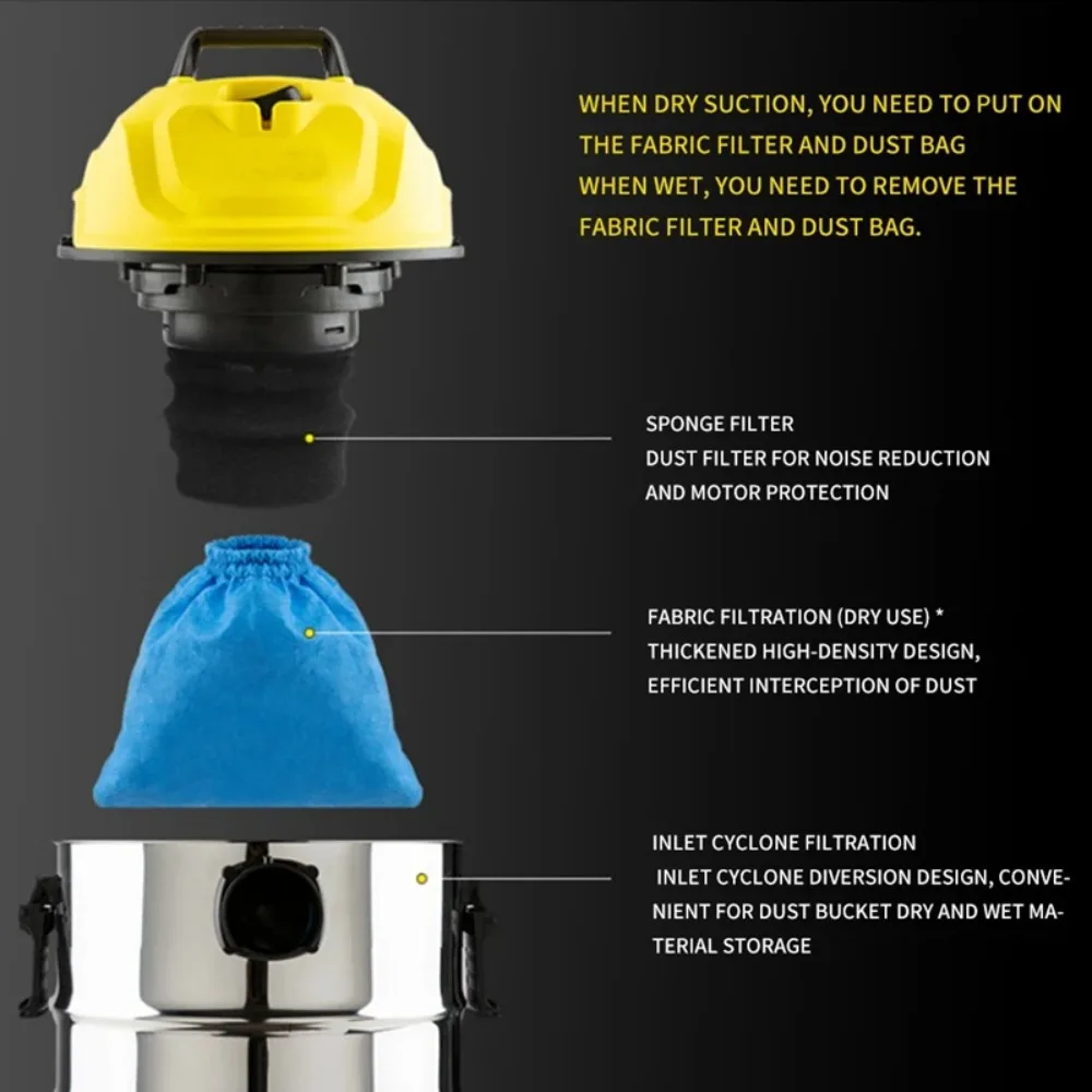 Фото Текстильный фильтр-мешок AD-10PCS для Karcher MV1 WD1 WD2 WD3 SE4001, запчасти для пылесоса №5