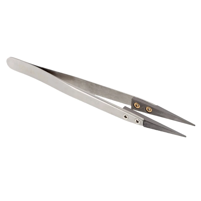 

5X Tweezers Ceramic Tweezers With Stainless Steel Handle