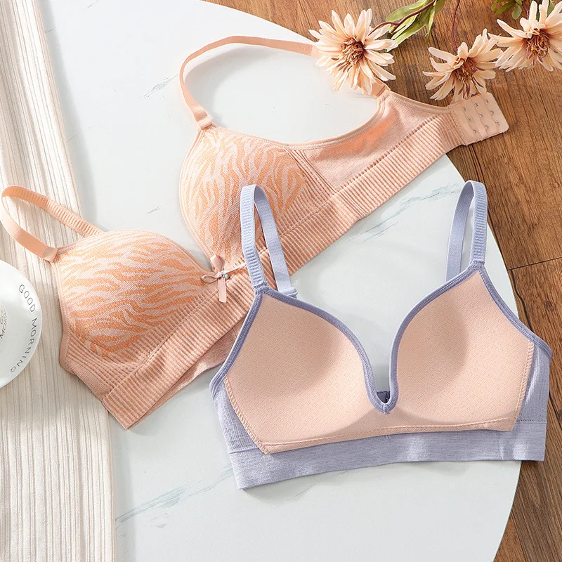 

Girls Student Underwear Thin Section No Steel Ring High School Students Gather Adjustable Triangle Cup Bra