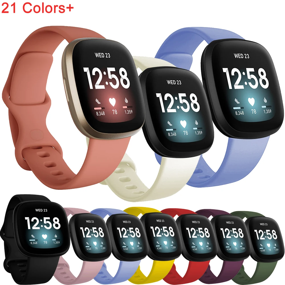 

Official Silicone Band For Versa 3 Sport Rubber Original Watchband For Fitbit versa3 Wristband Replace Bracelet for fitbit Sense