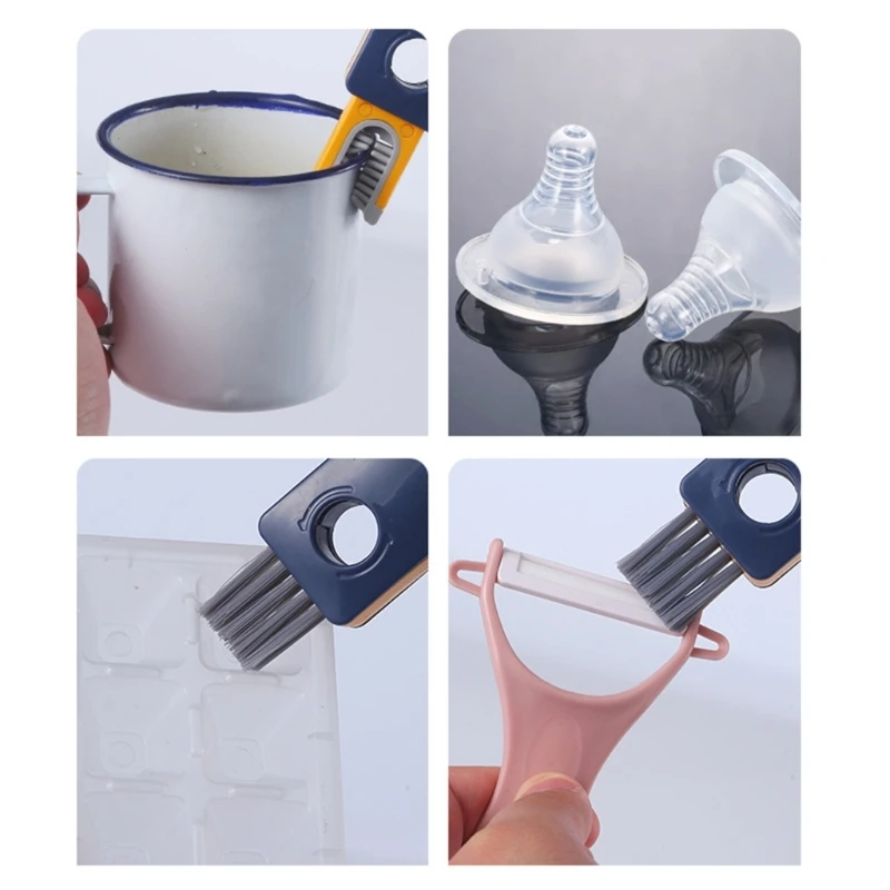 

4 in 1 Tiny Bottle Cup Lid Detail Brush Straw Cleaner Tools MultiFunctional Crevice Cleaning Brush Cleaning Brush H37A