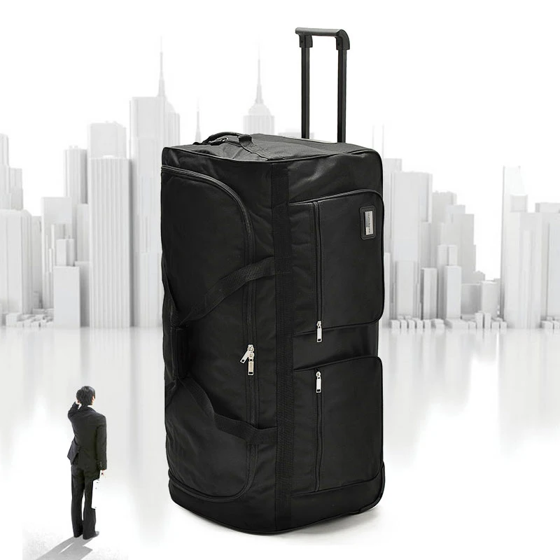 

Firstmeet Travel large luggage 32/40 inch suitcase on wheels Oxford man&women portable big trolley rolling luggage