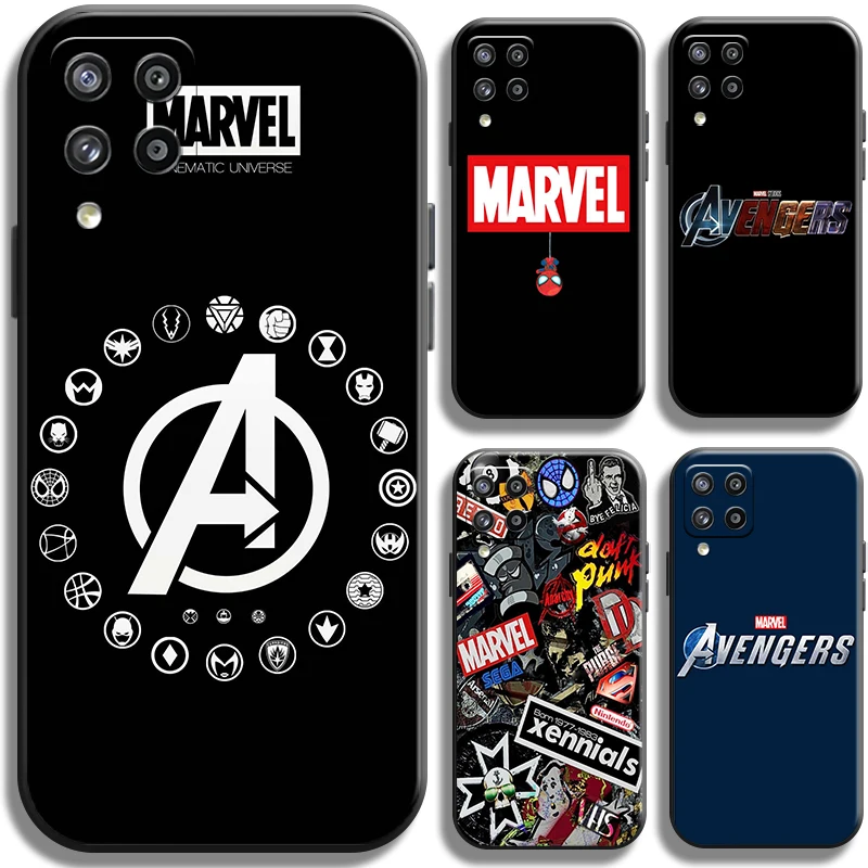 

Marvel Fashion Avengers Logo Phone Case For Samsung Galaxy M32 Full Protection Back Shell Funda Black Shockproof Cover Coque