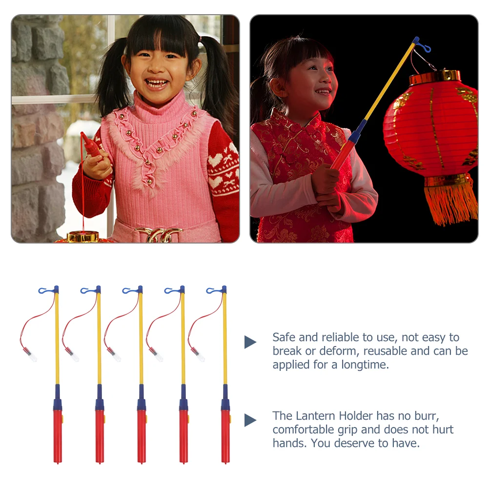 

5 Pcs Lantern Stick Toy Luminous Holders Pole Lanterns Kids Plastic DIY Sticks LED Rod