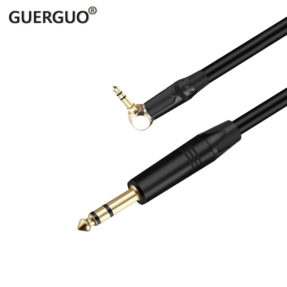 

Позолоченное аудио 3,5 мм прямоугольный разъем стерео штекер до 6,35 мм штекер сбалансированное устройство для усилителя микшер черный и крас...