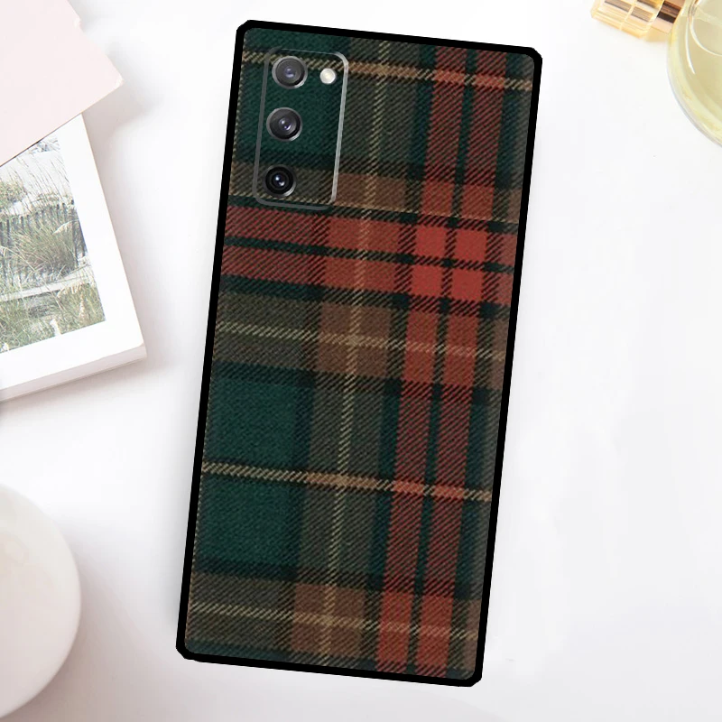 Теплый клетчатый чехол в шотландскую клетку для Samsung Galaxy S24 Ultra S21 S22 S23 Plus S20 FE S8 S9 S10