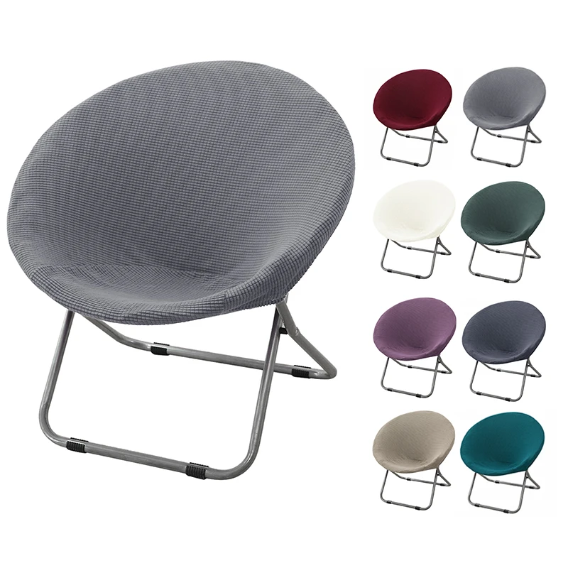 

Round Moon Chair Cover Foldable Saucer Chair Protector Slipcovers Universal Elastic Camping Seat Case for Living Room Home Decor