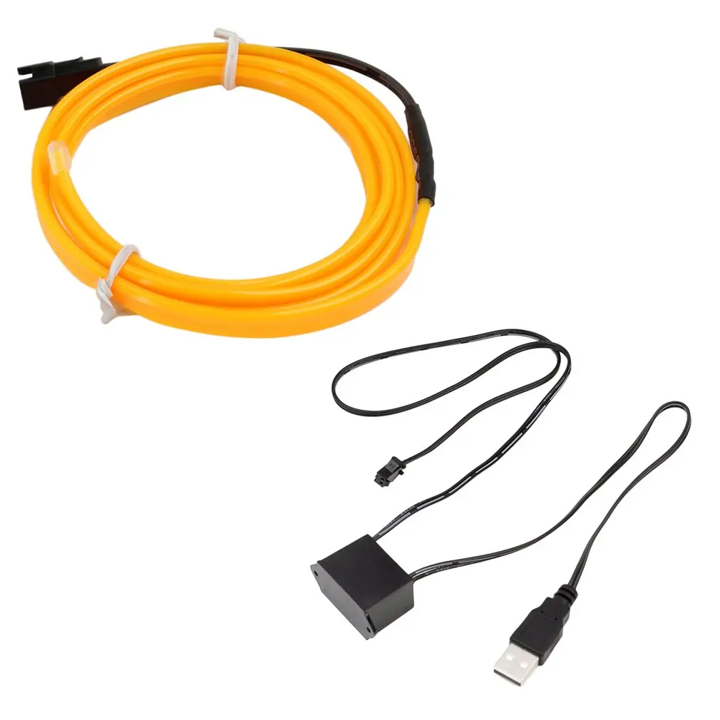 

4M LED EL Light Neon Rope Car Dance Glow Light Strip + 3V/12V Controller USB Drive Car Decoration Light Car Styling Party Decor