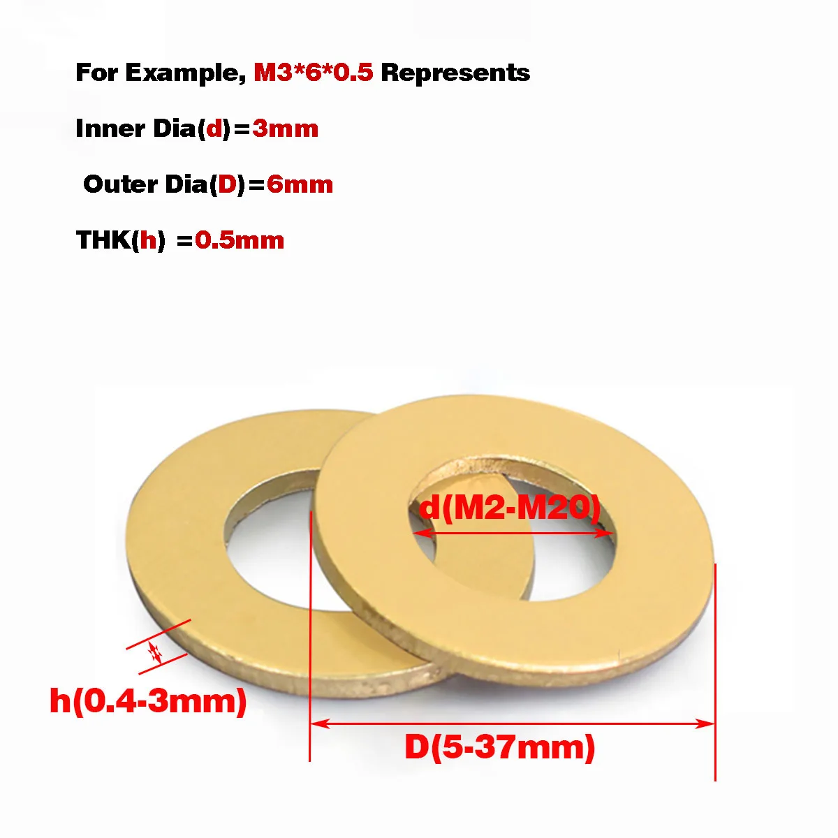 

Латунные шайбы M3-M30