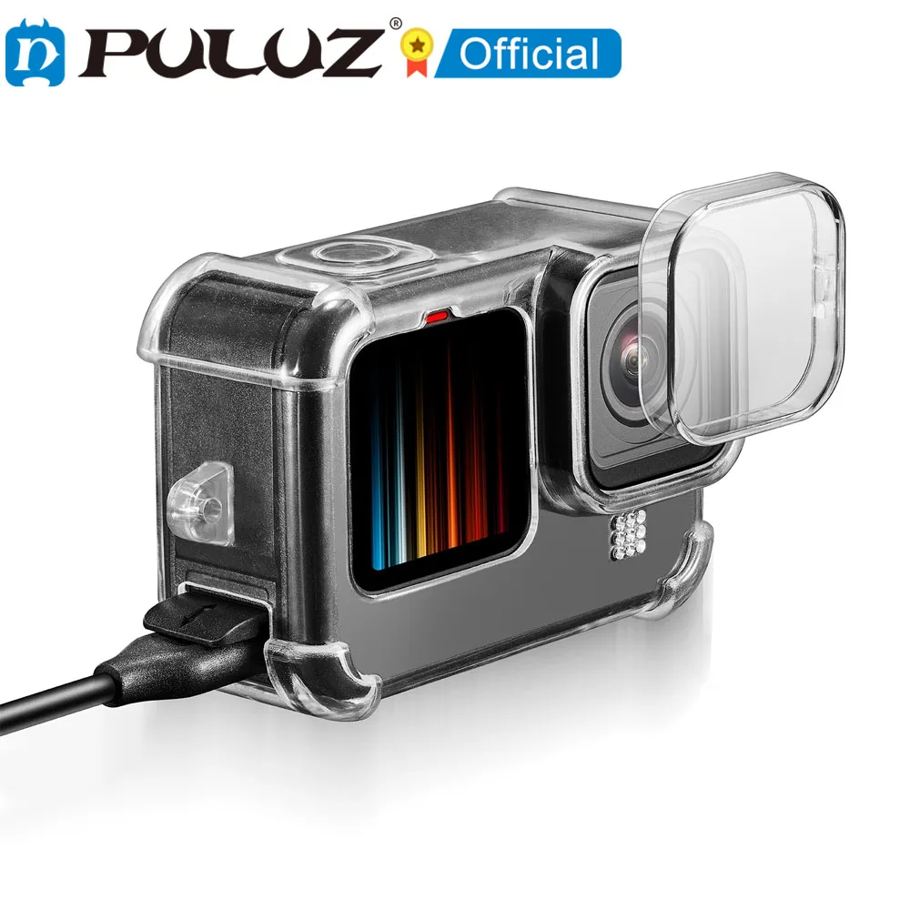 PULUZ Clear TPU чехол с крышкой объектива для GoPro HERO12 Black /11 /10 /9