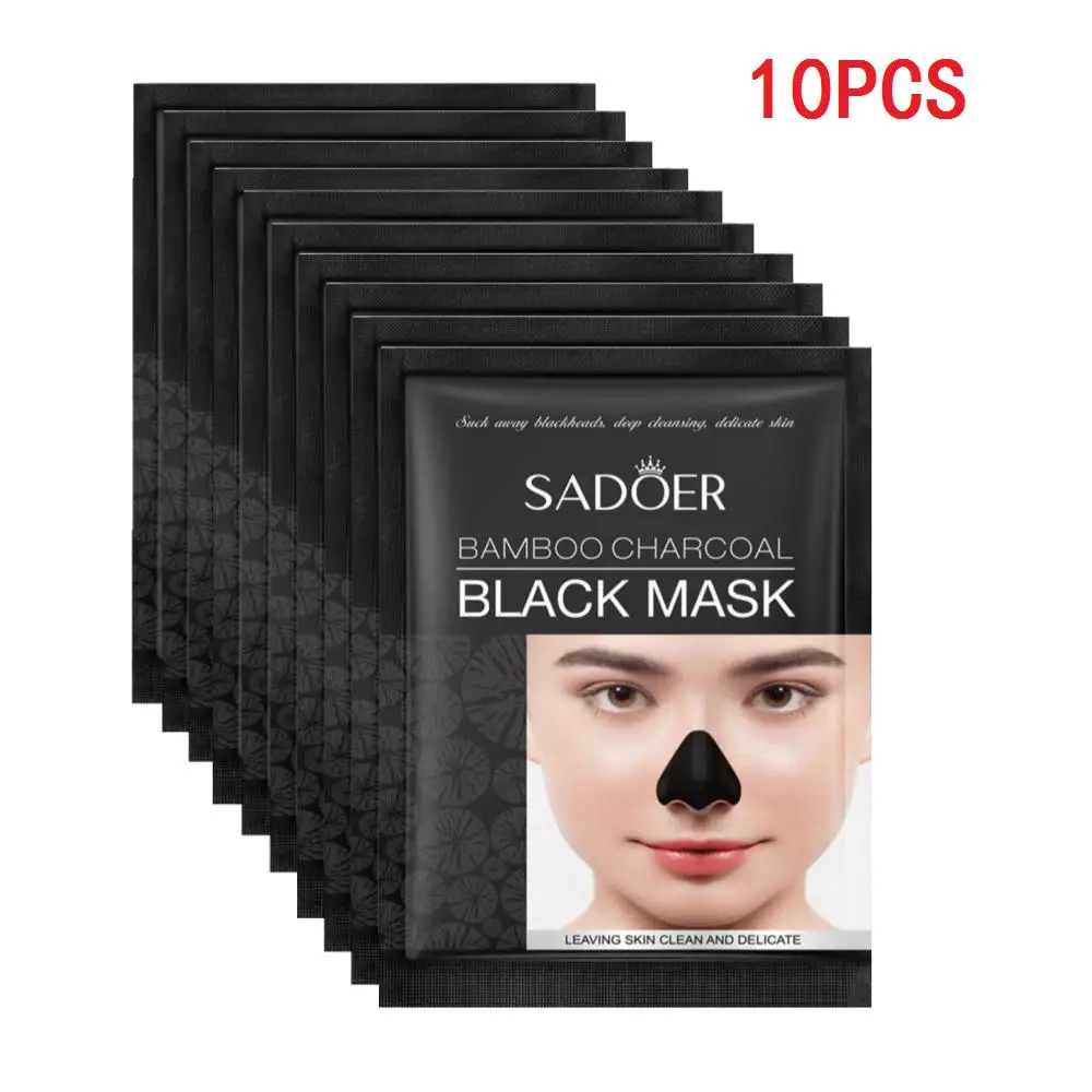 

10PCS Bamboo Charcoal Nose Blackhead Remover Face Mask Nasal Patch Deep Cleansing Peel Off Mask Acne Pore Strip Skin Care