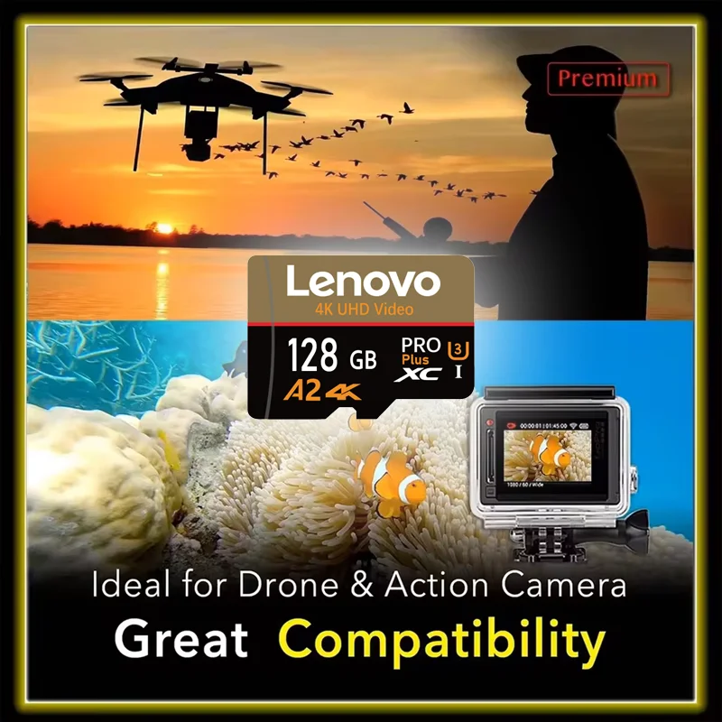 Фото Карта памяти Lenovo Ultra Micro TF 512 ГБ/256 ГБ/128 ГБ/64 ГБ/32 ГБ, высокоскоростная мини-карта SD для хранения видеофайлов 4K UHD №3