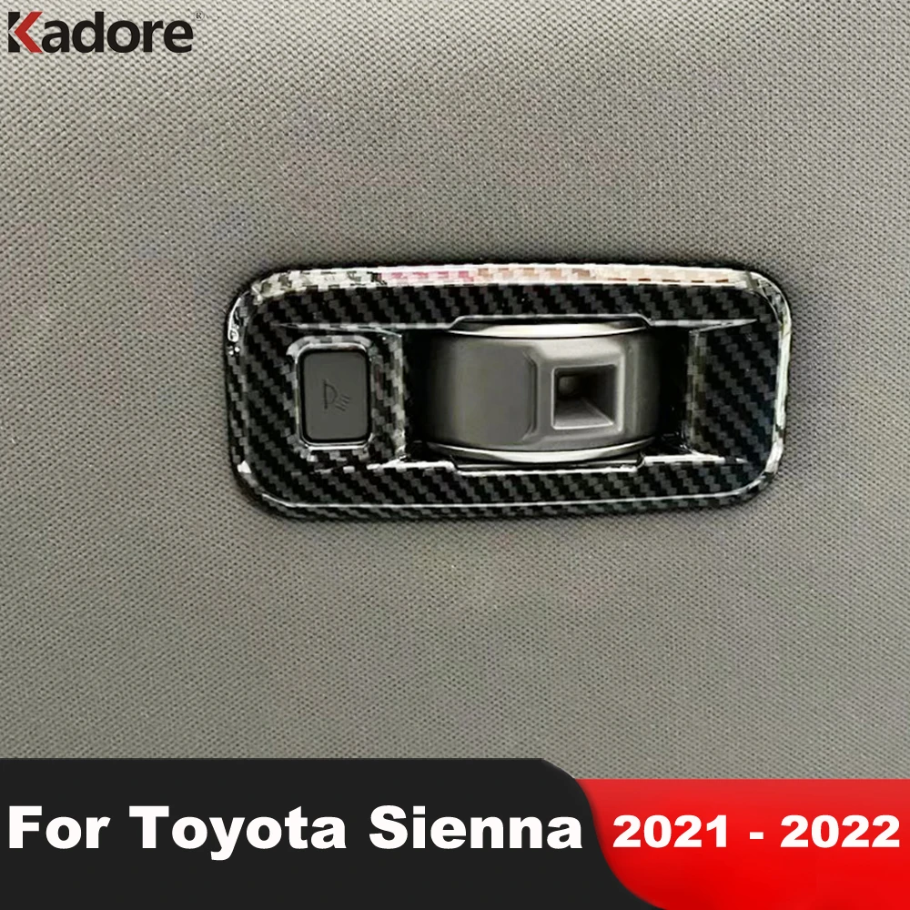 

Для Toyota Sienna 2021 2022 углеродное волокно Автомобильная задняя крыша лампа для чтения крышка Накладка наклейка внутренние молдинги аксессуары