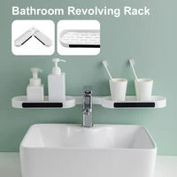 bathroom revolving rack 180%c2%b0 rotatable wall mounted washstand kitchen wall storage rack punch free shelf bathroom accessories