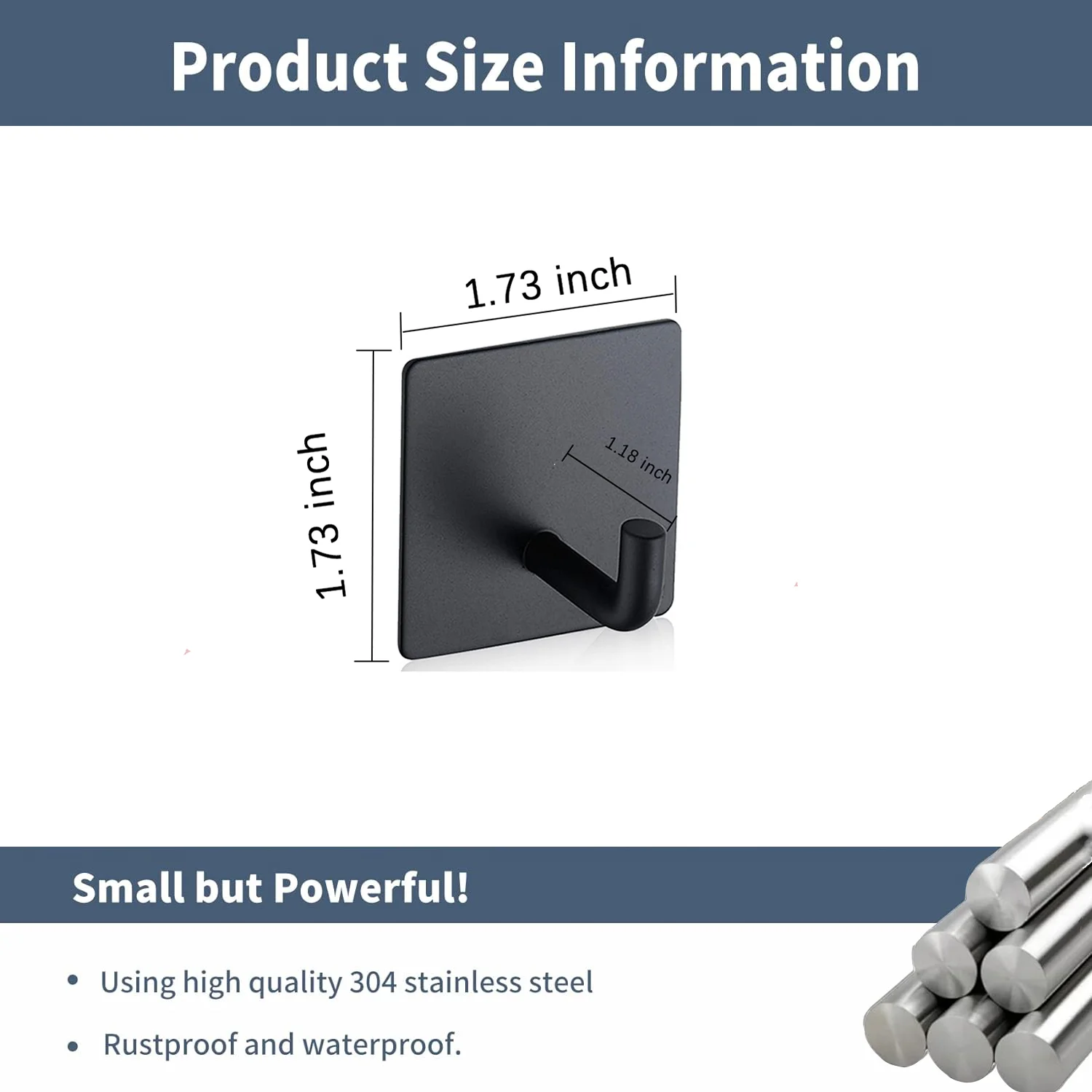 Самоклеящиеся настенные крючки из нержавеющей стали SUS304 вешалка сверхпрочный