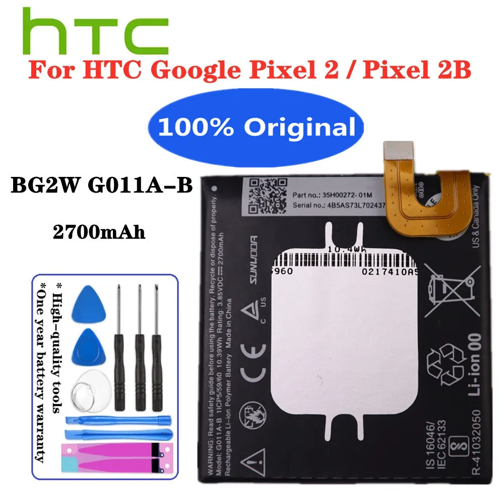 2700 мА/ч 100% оригинальный BG2W фотоаккумулятор для HTC Google Pixel 2B Pixel 2 G011A B фотоаккумулятор + Инструменты