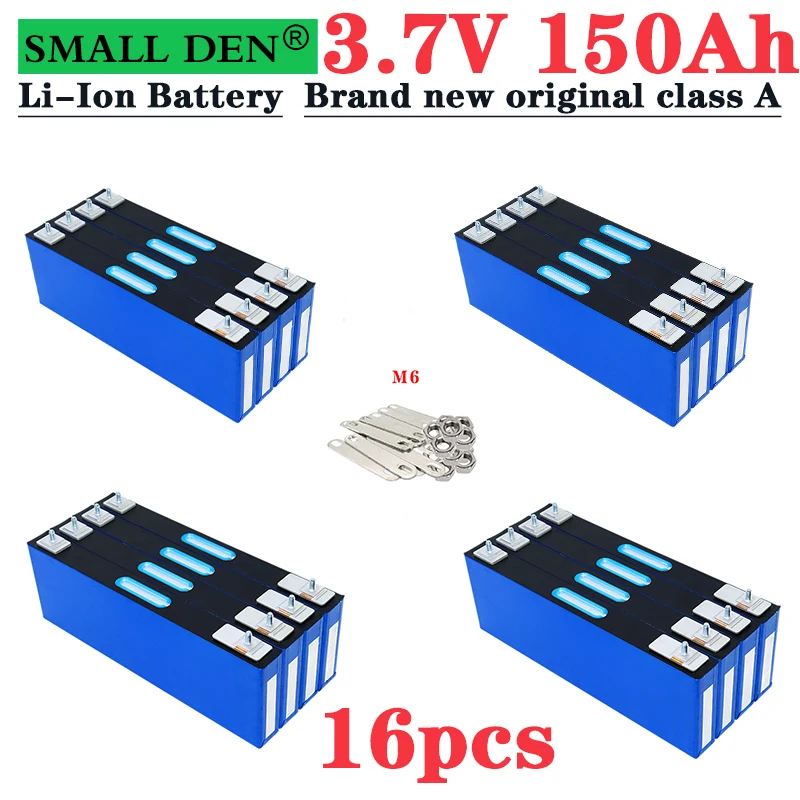 

16pcs brand new 3.7V 150Ah lithium ion rechargeable battery diy 12v 24v 150000mAh solar energy storage for electric car RV yacht