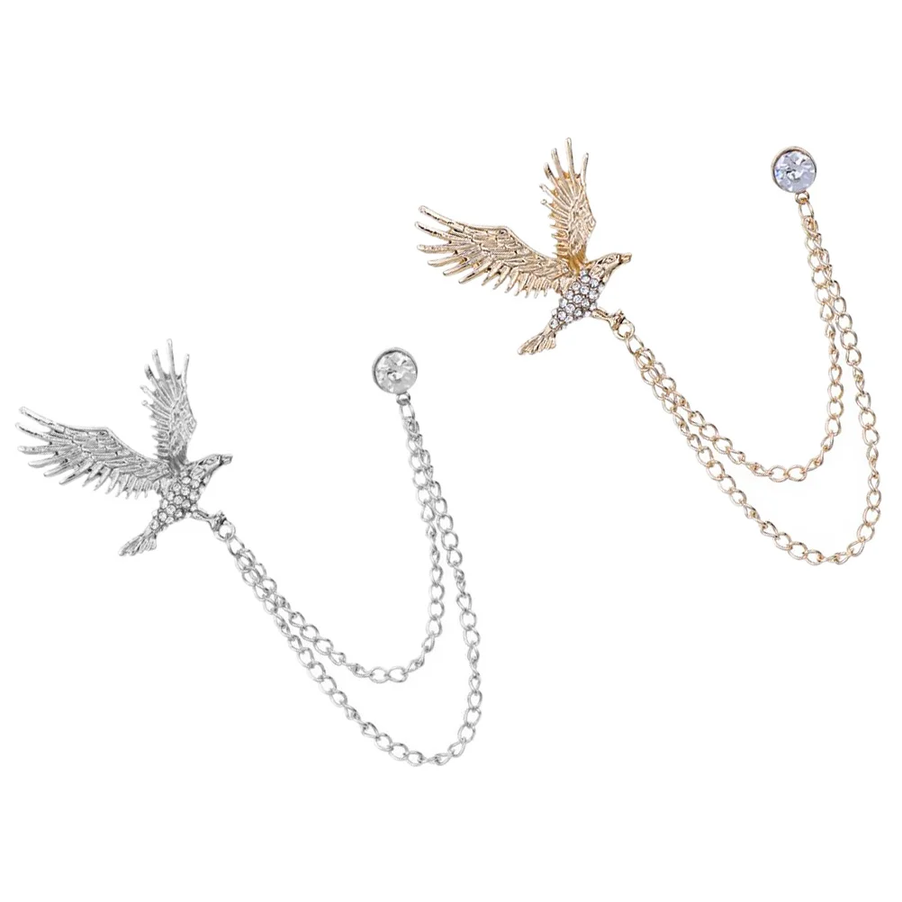 Брошь с кисточкой в виде орла воротник рубашки одежда нагрудник цепочка для