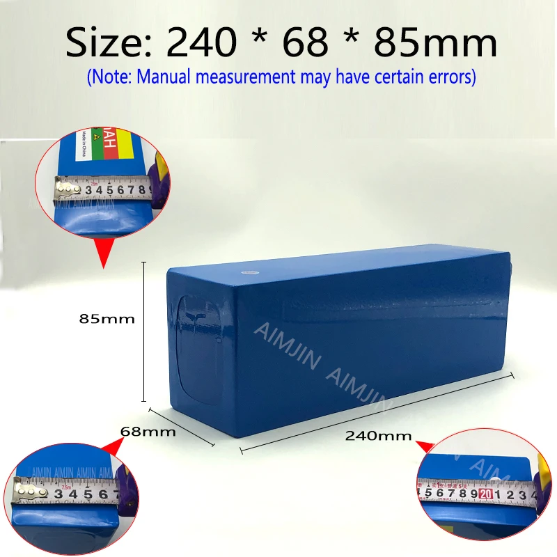 Литий-ионный аккумулятор AIMJIN 13S3P48V15000mAh15Ah с BMS 1000 Вт для электрических велосипедов