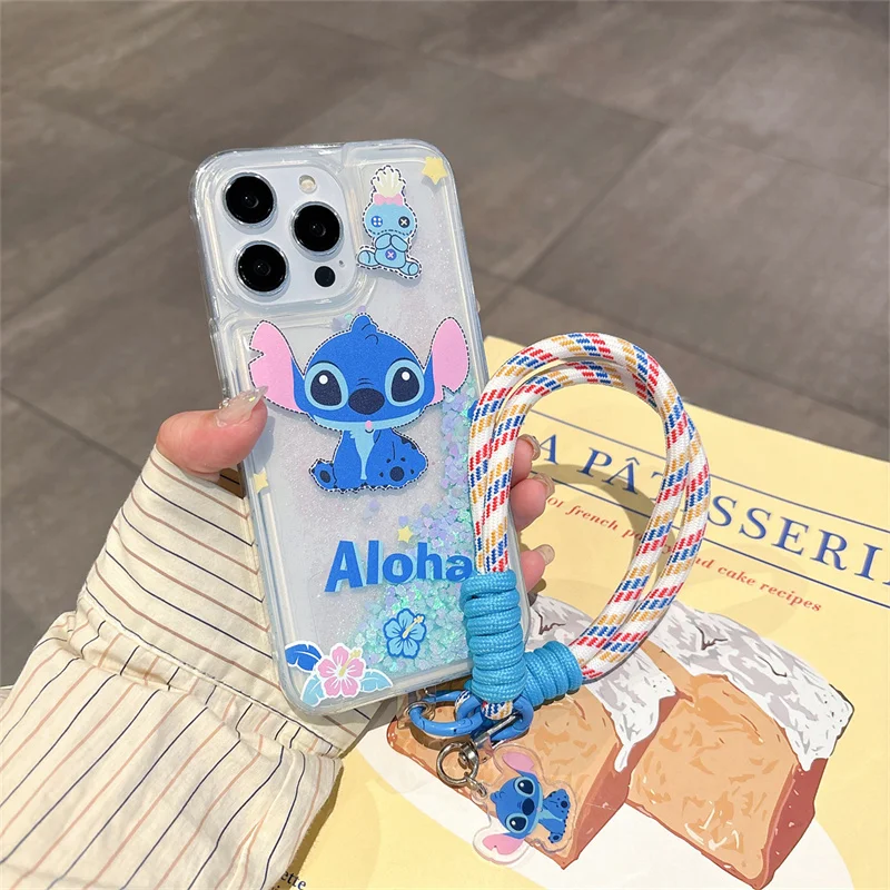 Забавный блестящий чехол для телефона Ghostface Stitch Quicksand iPhone 11 12 13 14 15 16 Pro Max милый