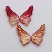 1226mm12pcs glazed butterfly wings antique hairpin headdress diy jewelry accessories gold powder silver powder jelly