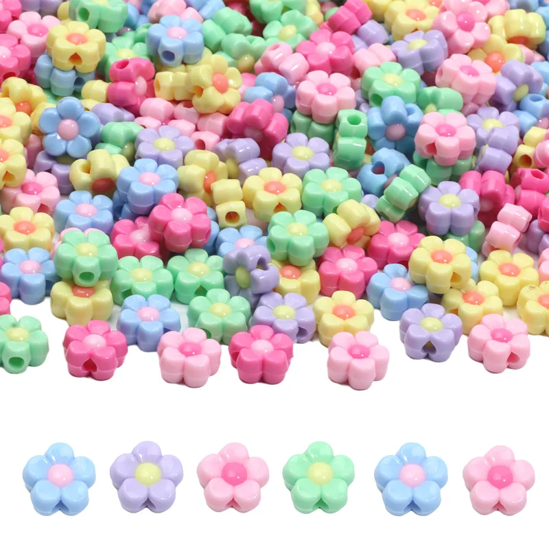 20 шт. 13 мм Разноцветные акриловые бусины-разделители в форме цветка для